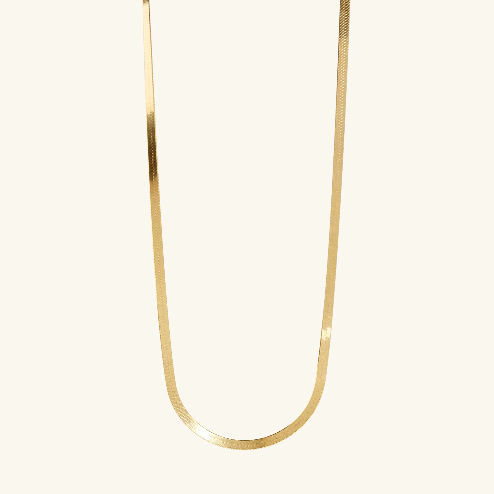 Flat Snake Chain Necklace Gold Vermeil