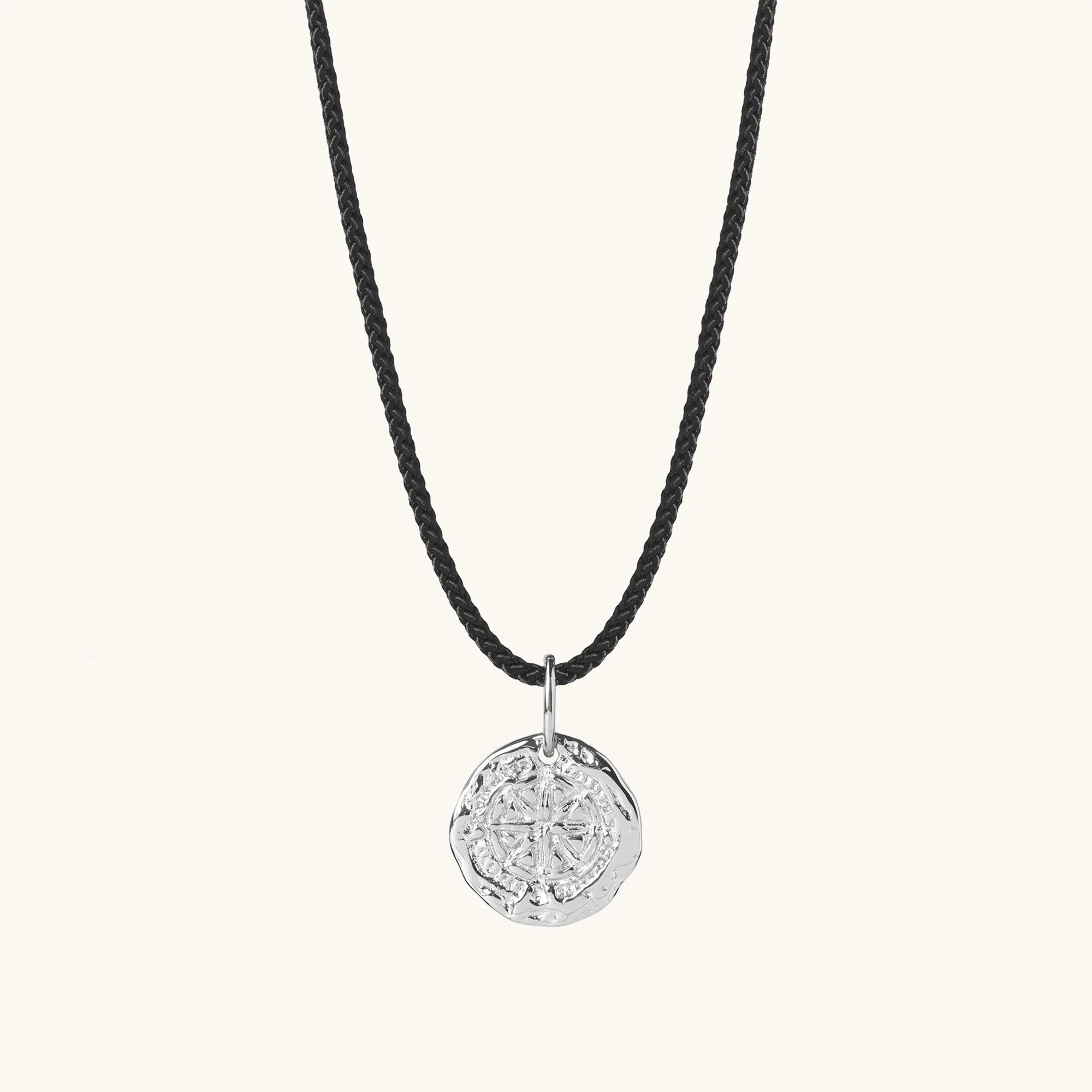 Guiding Star Cord Necklace Silver