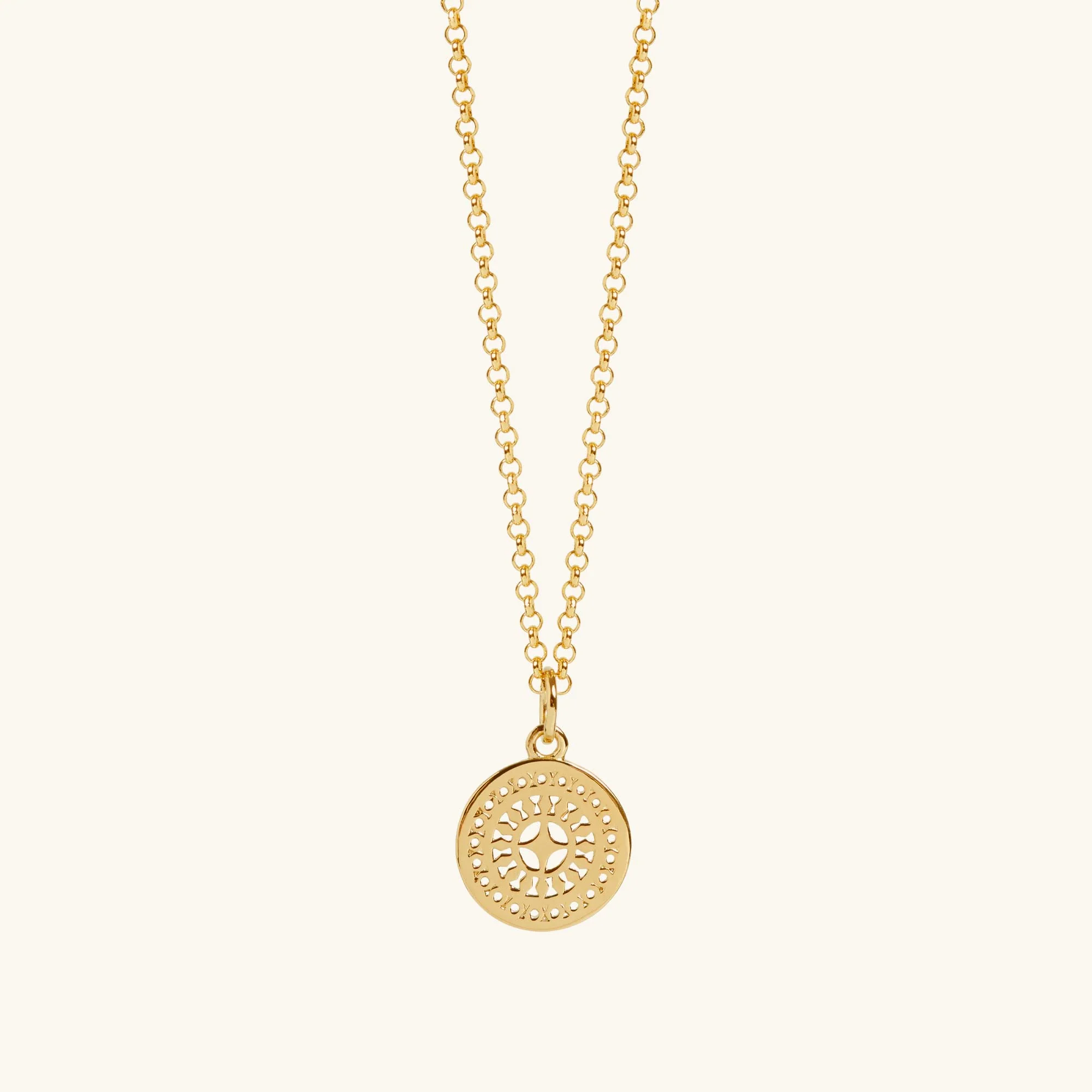 Mini Ancient Sun Necklace Gold