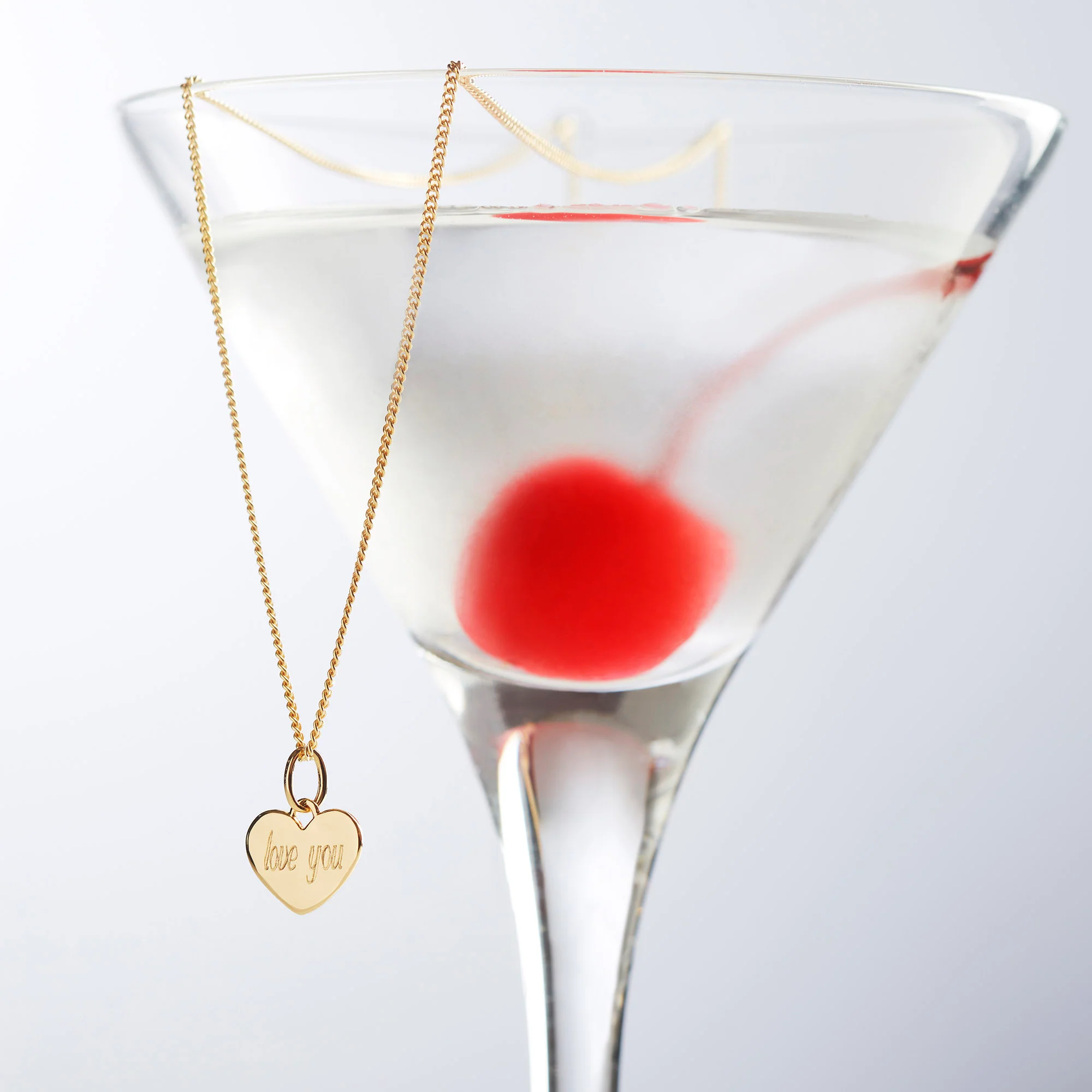 Gold Heart Necklace With Bead Chain - Image 3