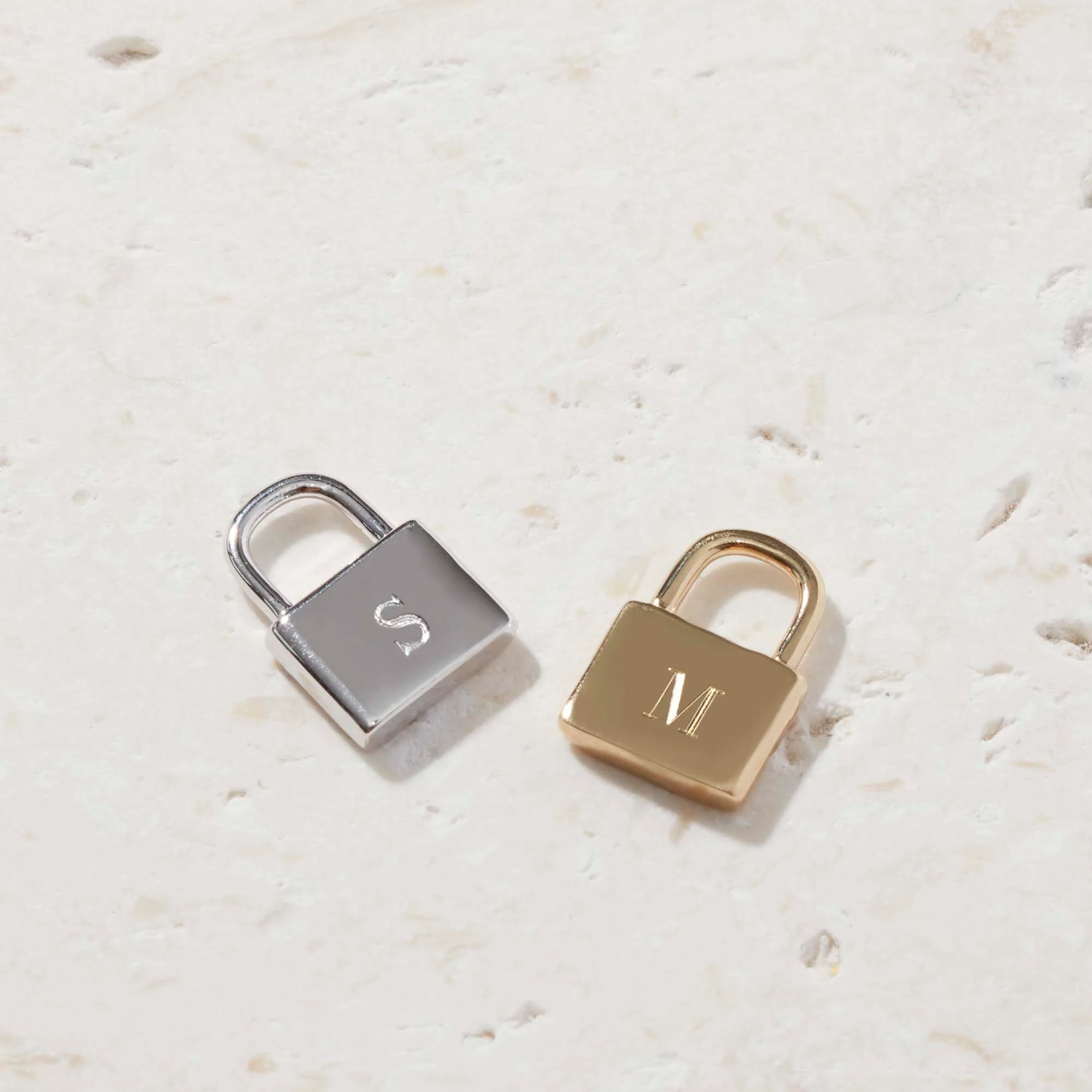 Padlock Necklace Silver With Bead Chain - Image 3