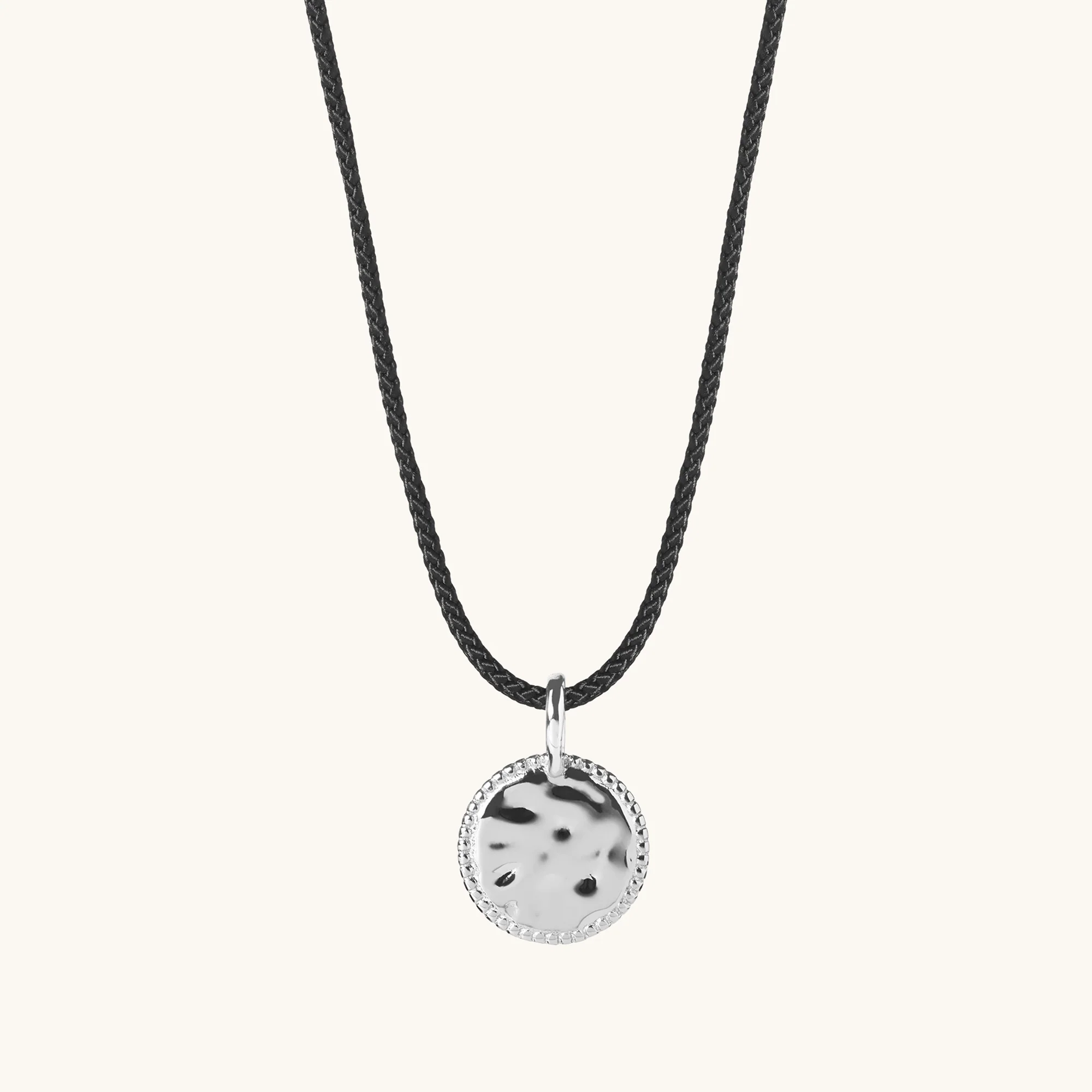 Mini Sun Cord Necklace Silver