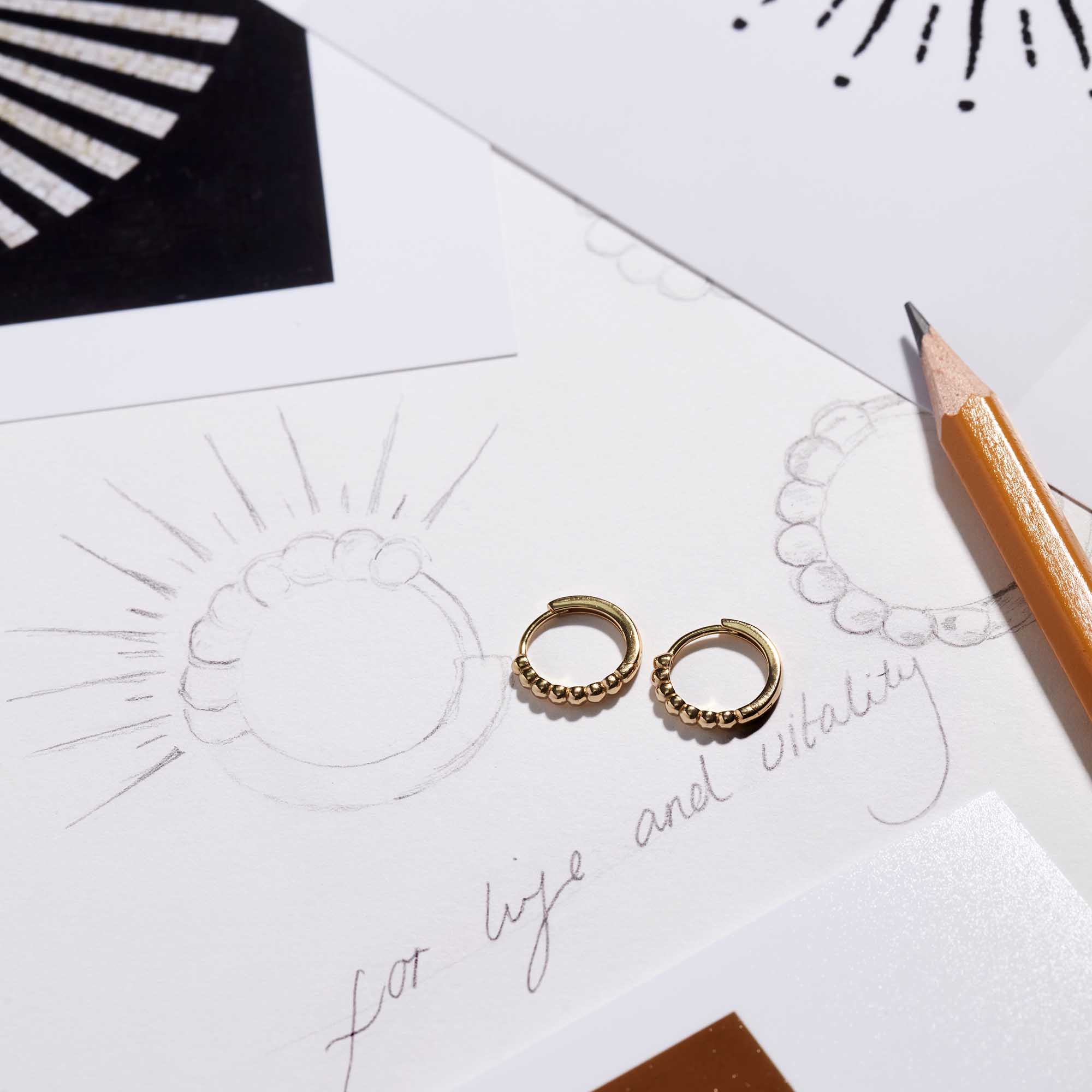Mini Sun Hoops Silver - Image 2