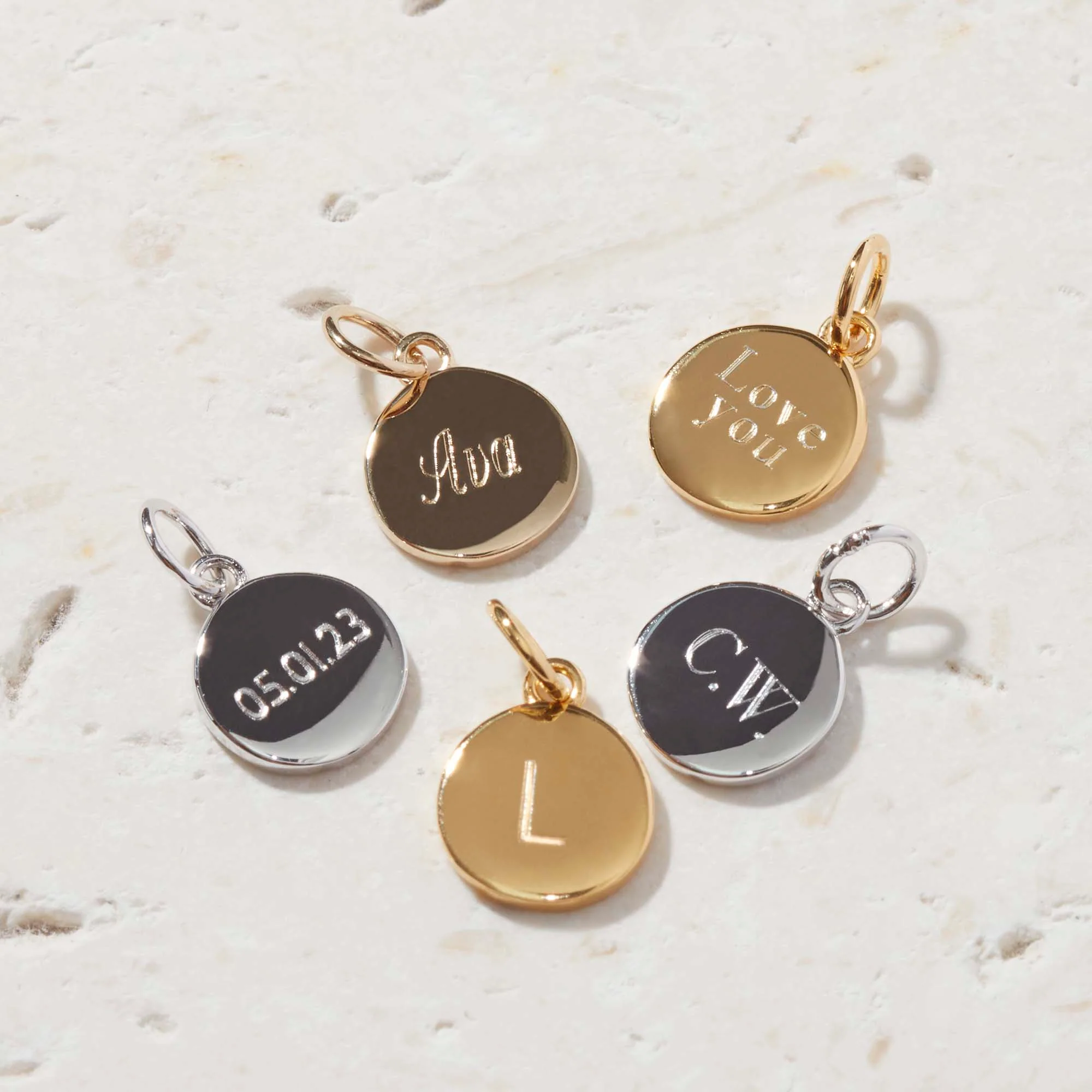 Gold Mini Disc Necklace With Bead Chain - Image 3