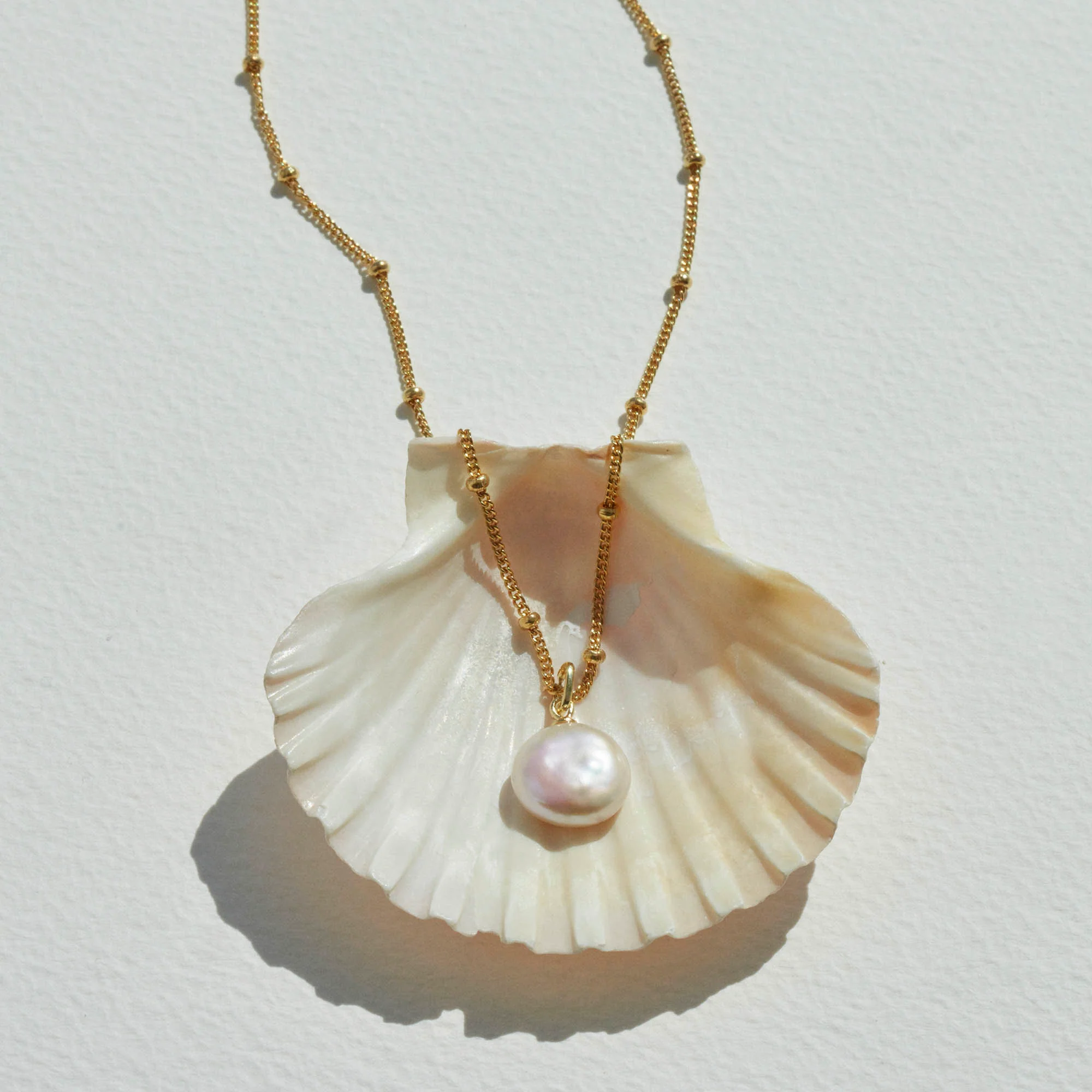 Round Pearl Necklace Silver - Image 5