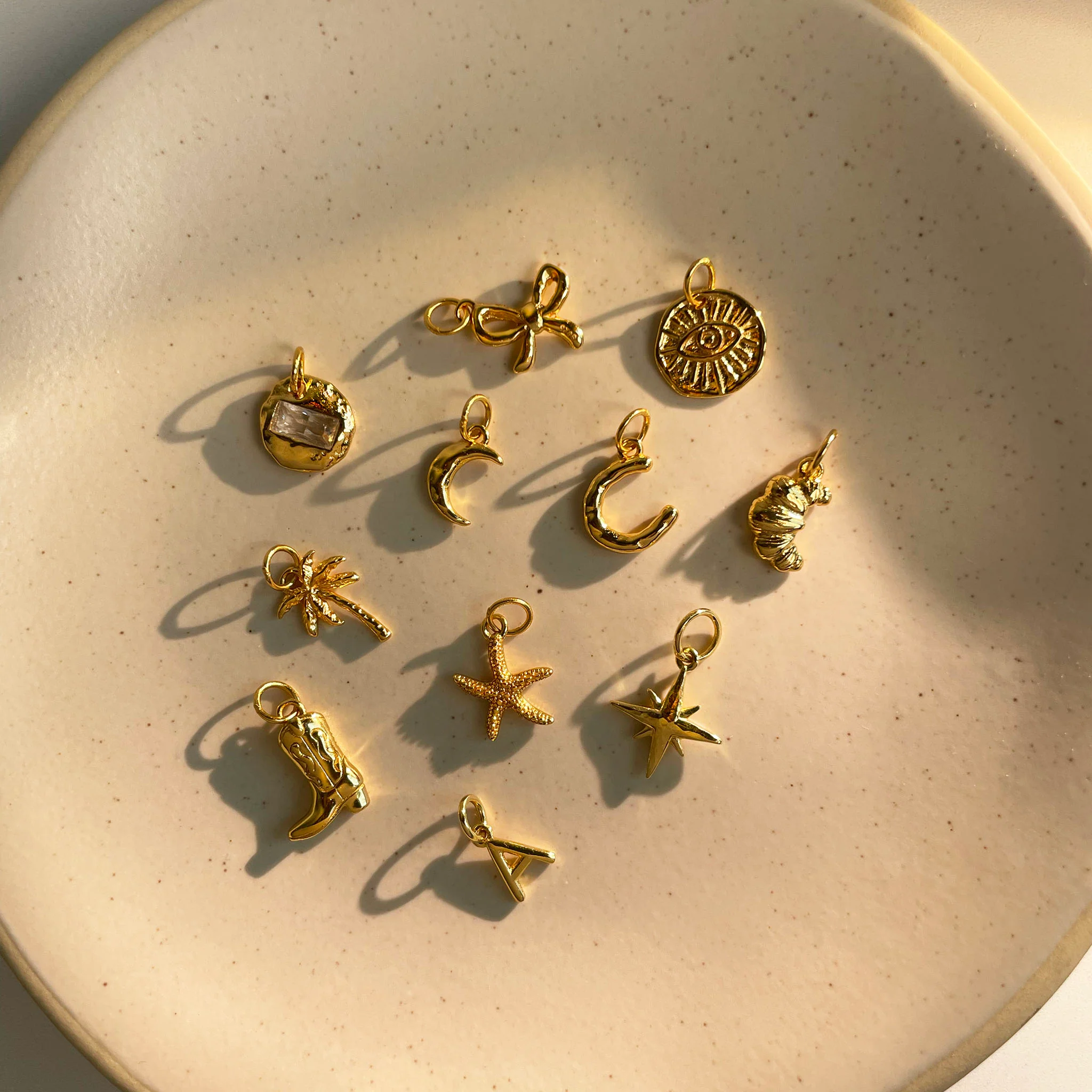 Tiny Moon Pendant Gold - Image 2